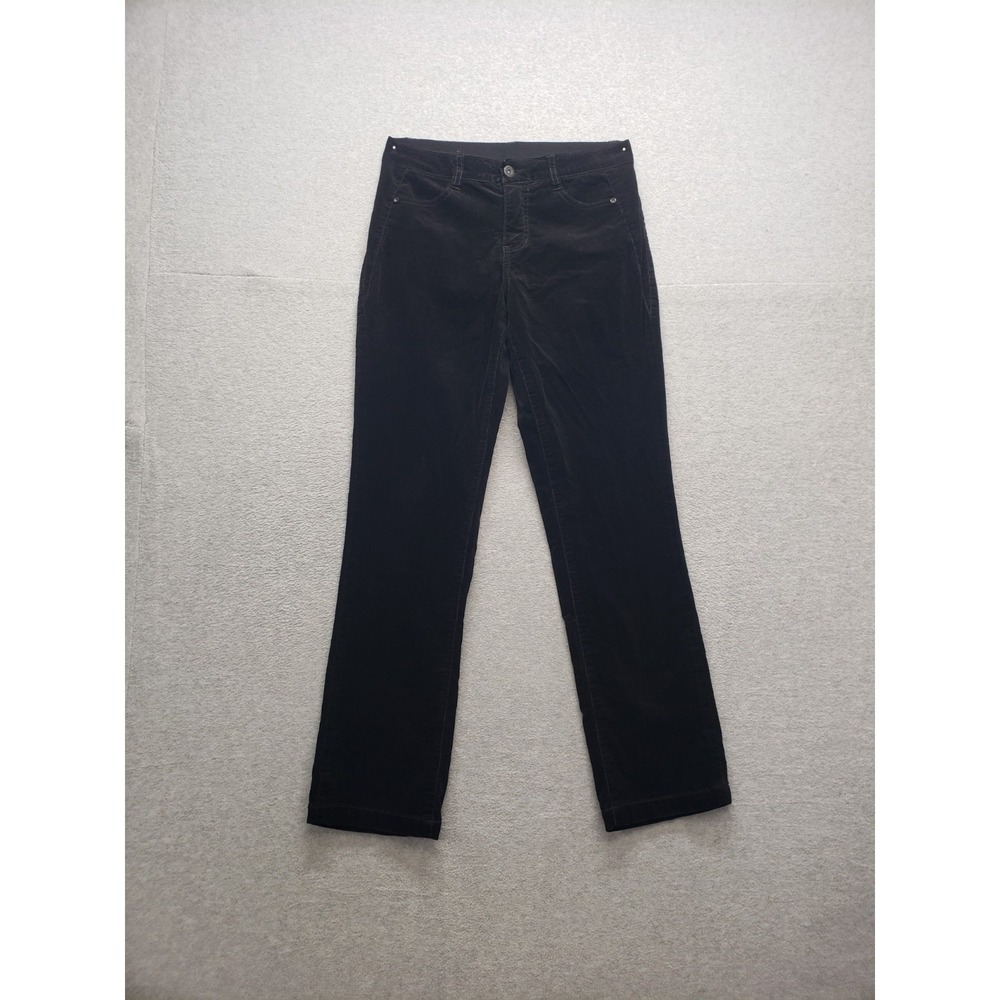 Jag Women Corduroy Pants 6/28 Black Zip Button Pockets Mid Rise Stretched Casual